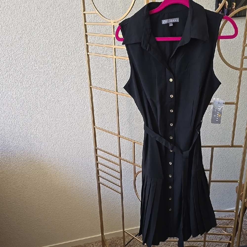 Sharagano button down Black Dress size 10